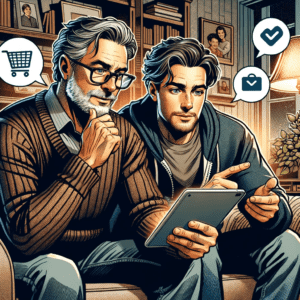 Father and son sharing reciprocity bias.