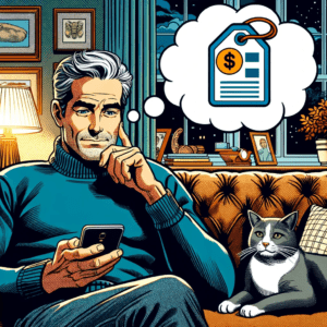 Man experiencing anchoring bias.