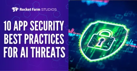 Padlock icon over streams of flying code, symbolizing app security and protection against AI-powered cyberattacks.