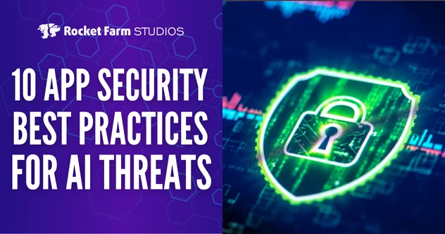 Padlock icon over streams of flying code, symbolizing app security and protection against AI-powered cyberattacks.